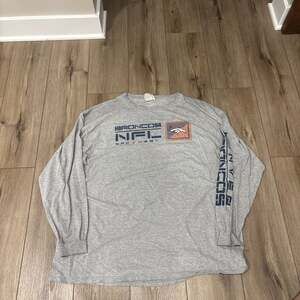 NFL Team Apparel Denver Broncos Grey Long Sleeve T-Shirt Men's 2XL